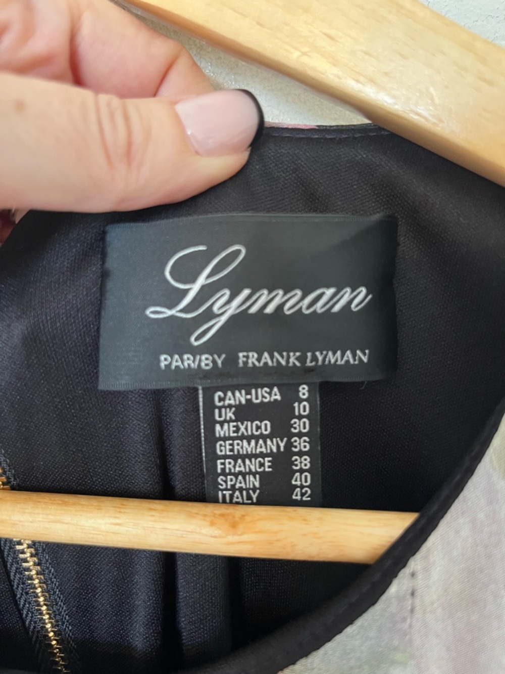 Lyman by Frank Lyman Black Floral Chiffon Overlay Dress Size 8 - Picture 7 of 13